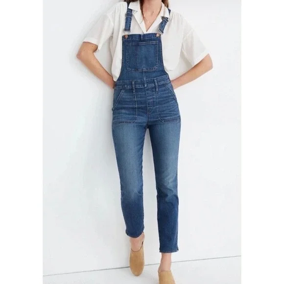 Madewell Small Stovepipe Overalls In Lorton Wash size medium - Picture 1 of 3